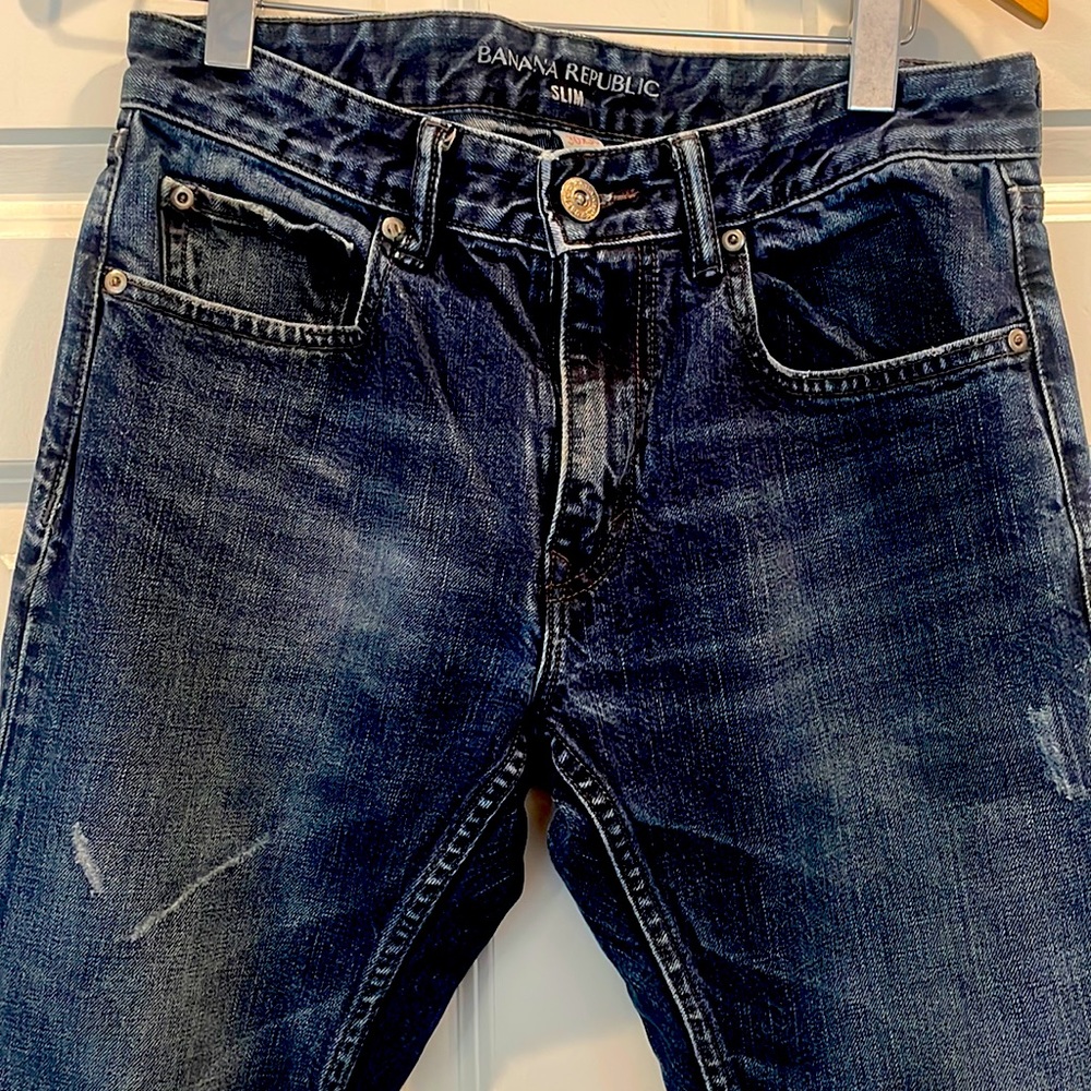 Banana Republic 30x30 slim, medium-dark wash